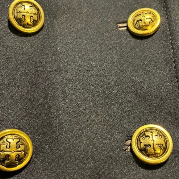 Tory Burch Alexandre Peat Coat Style Navy Genuine Fur Collar EXQUISITE! - Picture 8 of 12